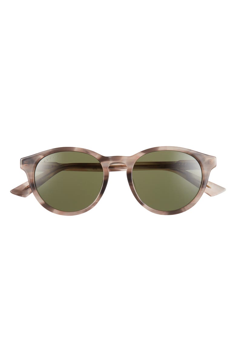 Gucci 52mm Round Sunglasses, Main, color, Havana Havana Green
