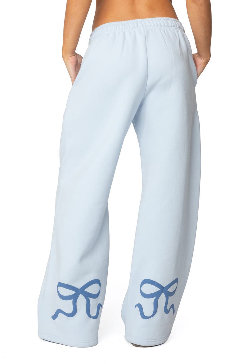 Bonney Bow Wide Leg Sweatpants, Alternate, color, BLUE