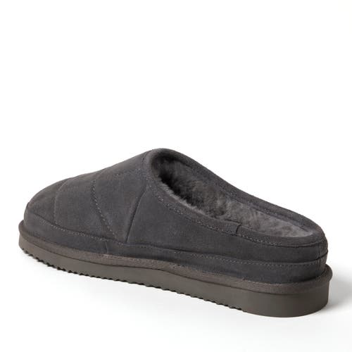 Dearfoams Fireside Grafton Quilted Genuine Shearling Clog Slipper In Grey