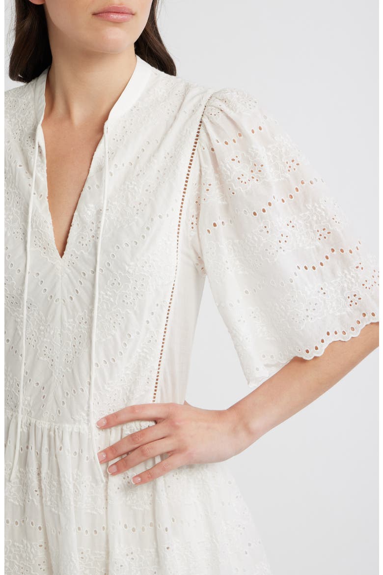 Cotton Broderie Dress, Alternate, color, SOFT CREAM