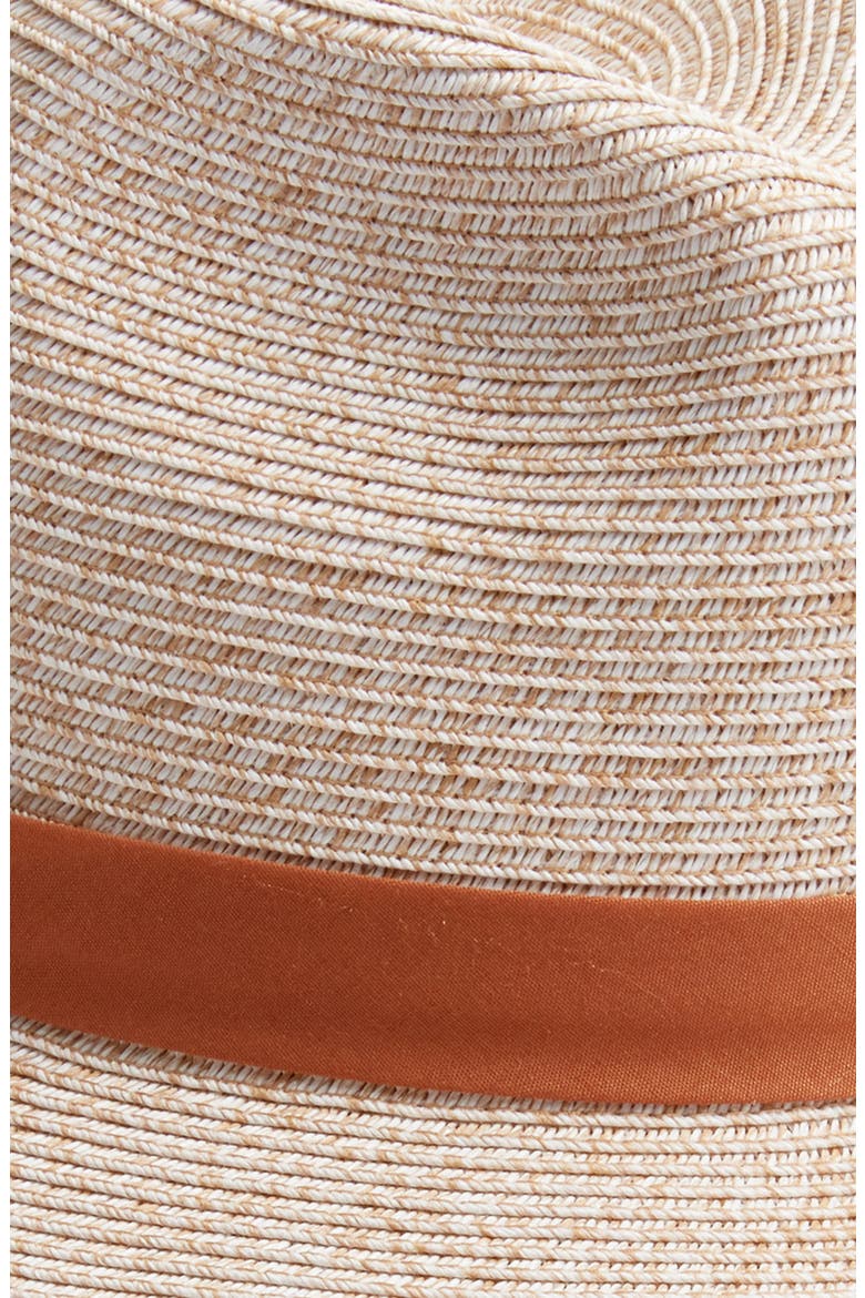 Packable Braided Paper Straw Panama Hat, Alternate, color, TAN DARK COMBO