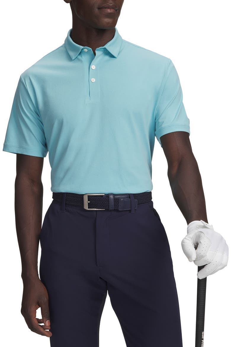 UA ArmourDry Solid Performance Golf Polo, Main, color, BLUE HAZE