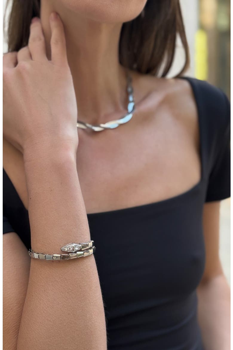 Snake Wrap Cuff, Alternate, color, SILVER