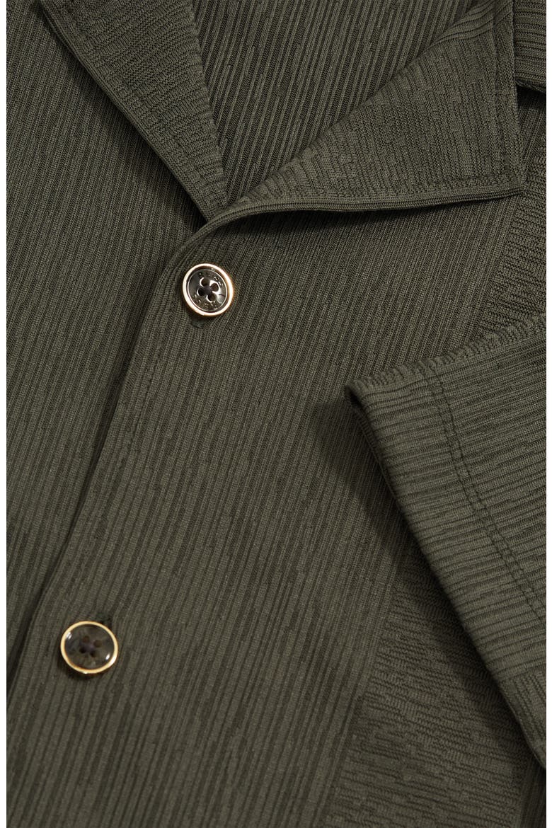 Ando Texture Stripe Camp Shirt, Alternate, color, DARK GREEN