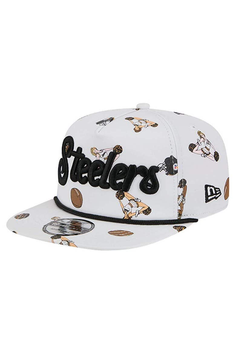Men's New Era  White Pittsburgh Steelers Team Cheer 19TWENTY Snapback Hat, Main, color, White