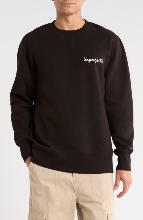 Signature Crewneck Cotton Blend Fleece Sweatshirt
