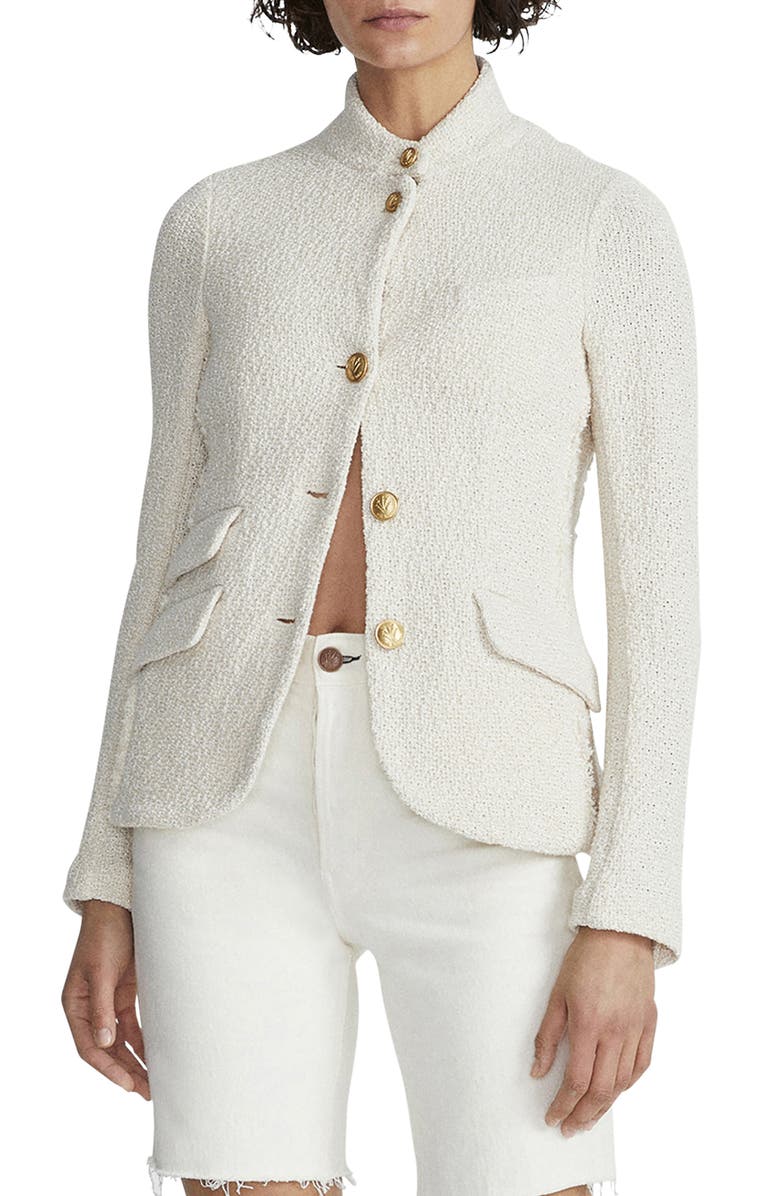 rag & bone Slade Cotton Tweed Blazer, Main, color, Ecru