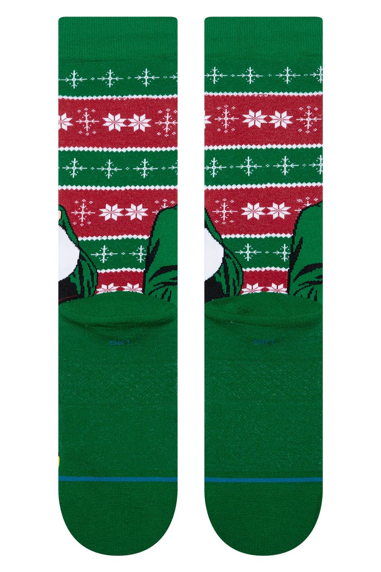 Cold Outside Crew Socks, Alternate, color, GREEN