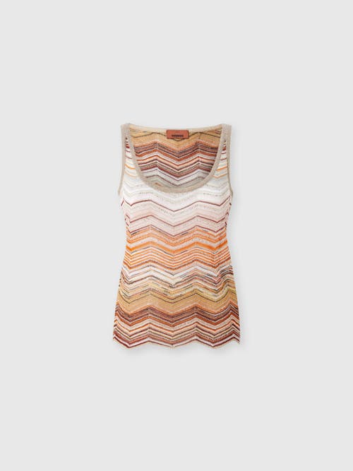 Shop Missoni Chevron Lamé Tank Top With Sequins In Multicoloured