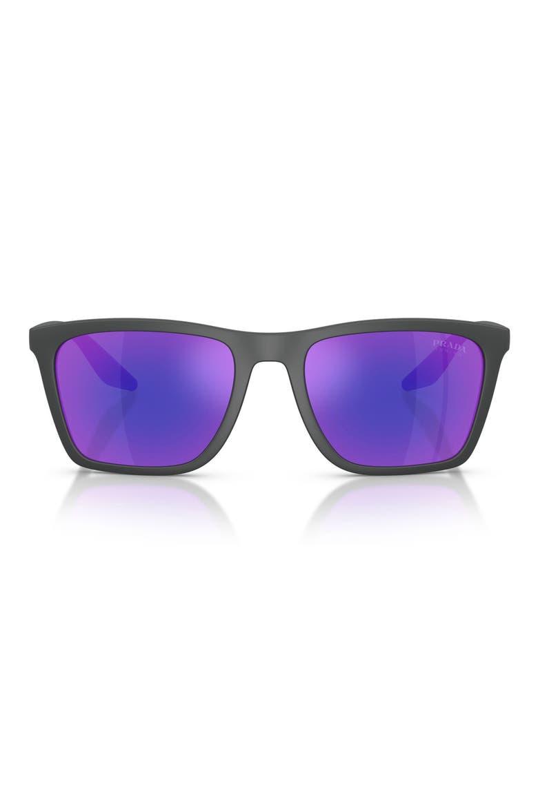 56mm Pillow Sunglasses, Main, color, RUBBERED GREY / BLUE VIOLET