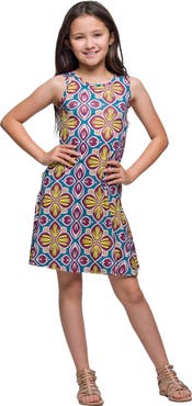 24sevenKid Sleeveless Knee Length A-Line Floral Print Pocket Dress