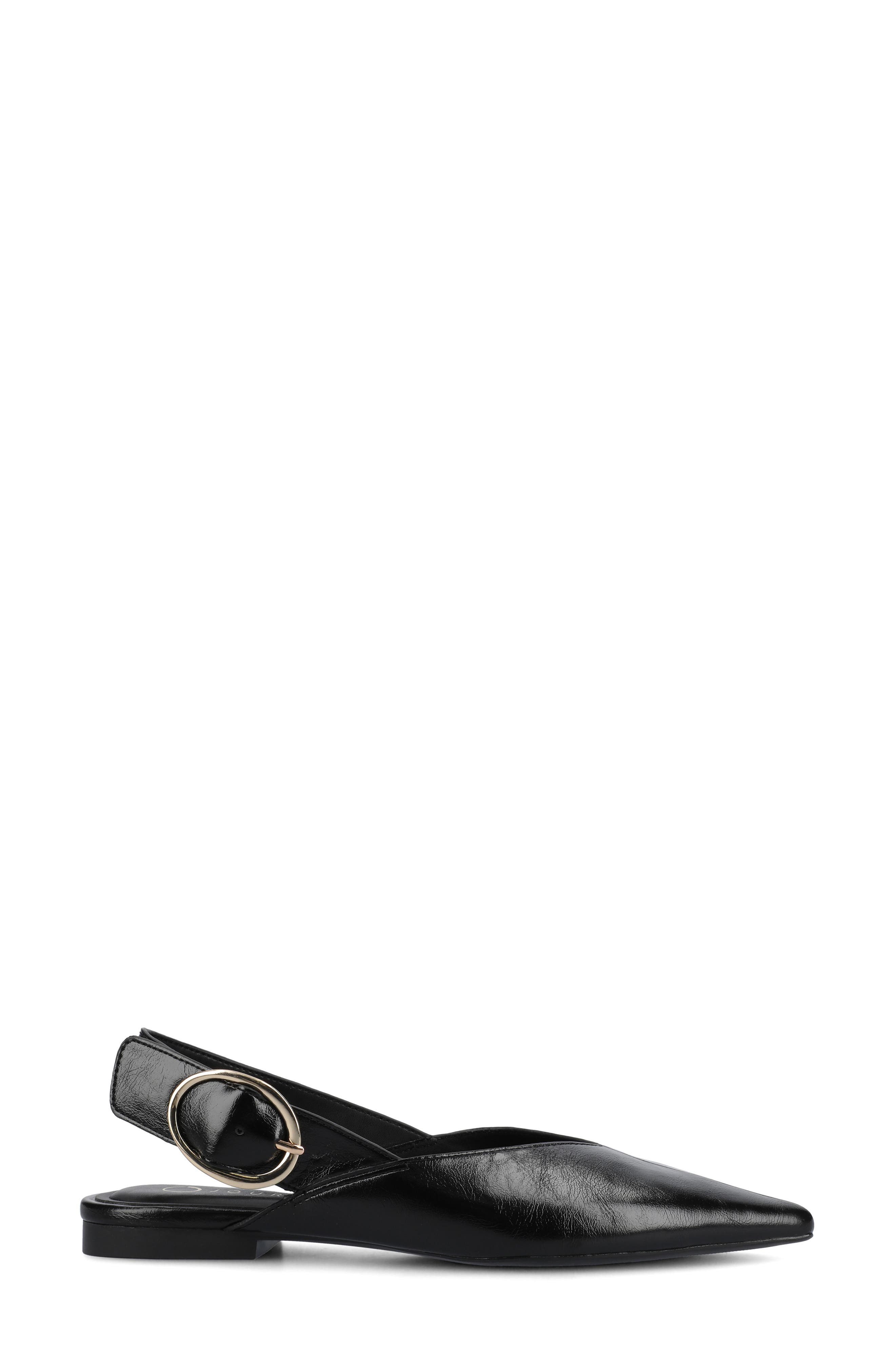 Journee Collection Jacqueline Slingback Flat, Alternate, color, Black