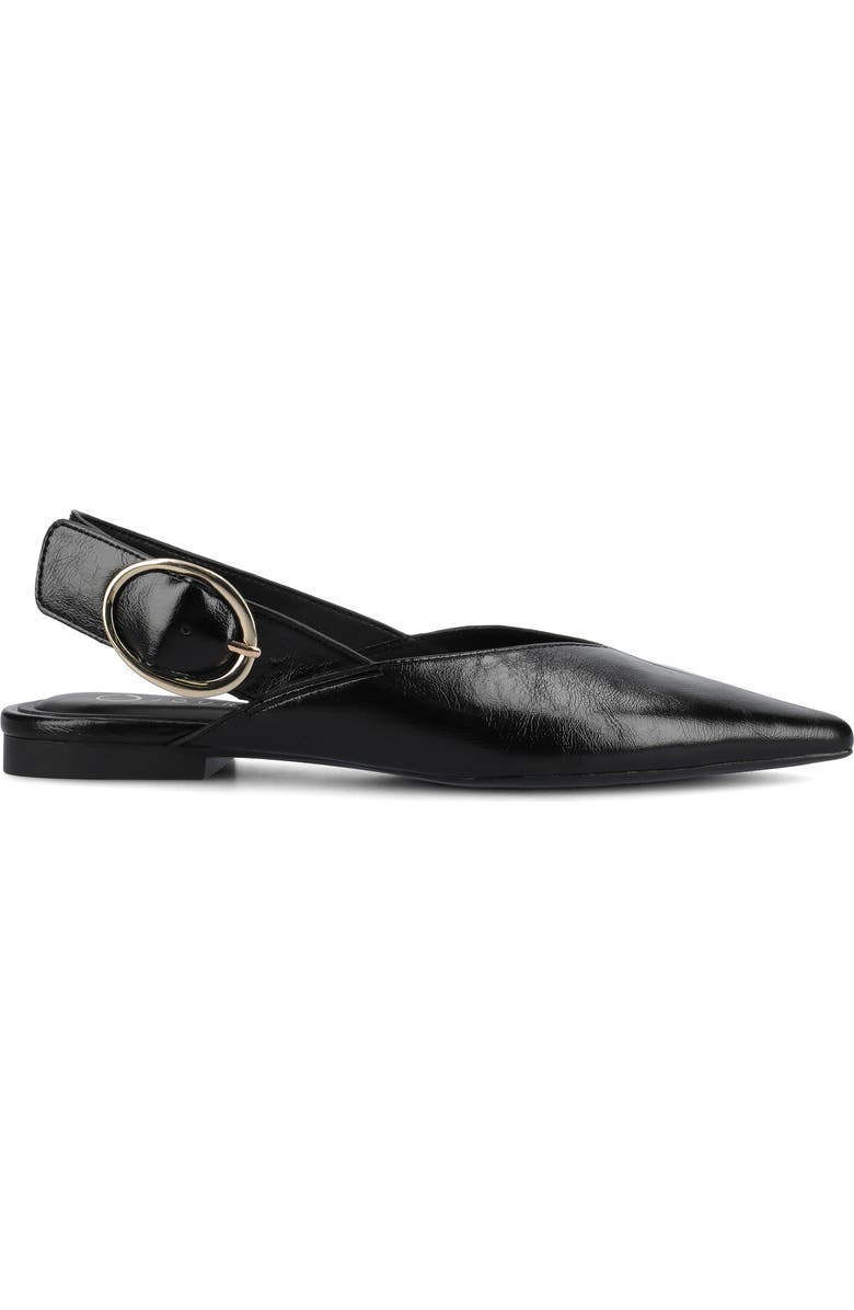 Journee Collection Jacqueline Slingback Flat, Alternate, color, Black