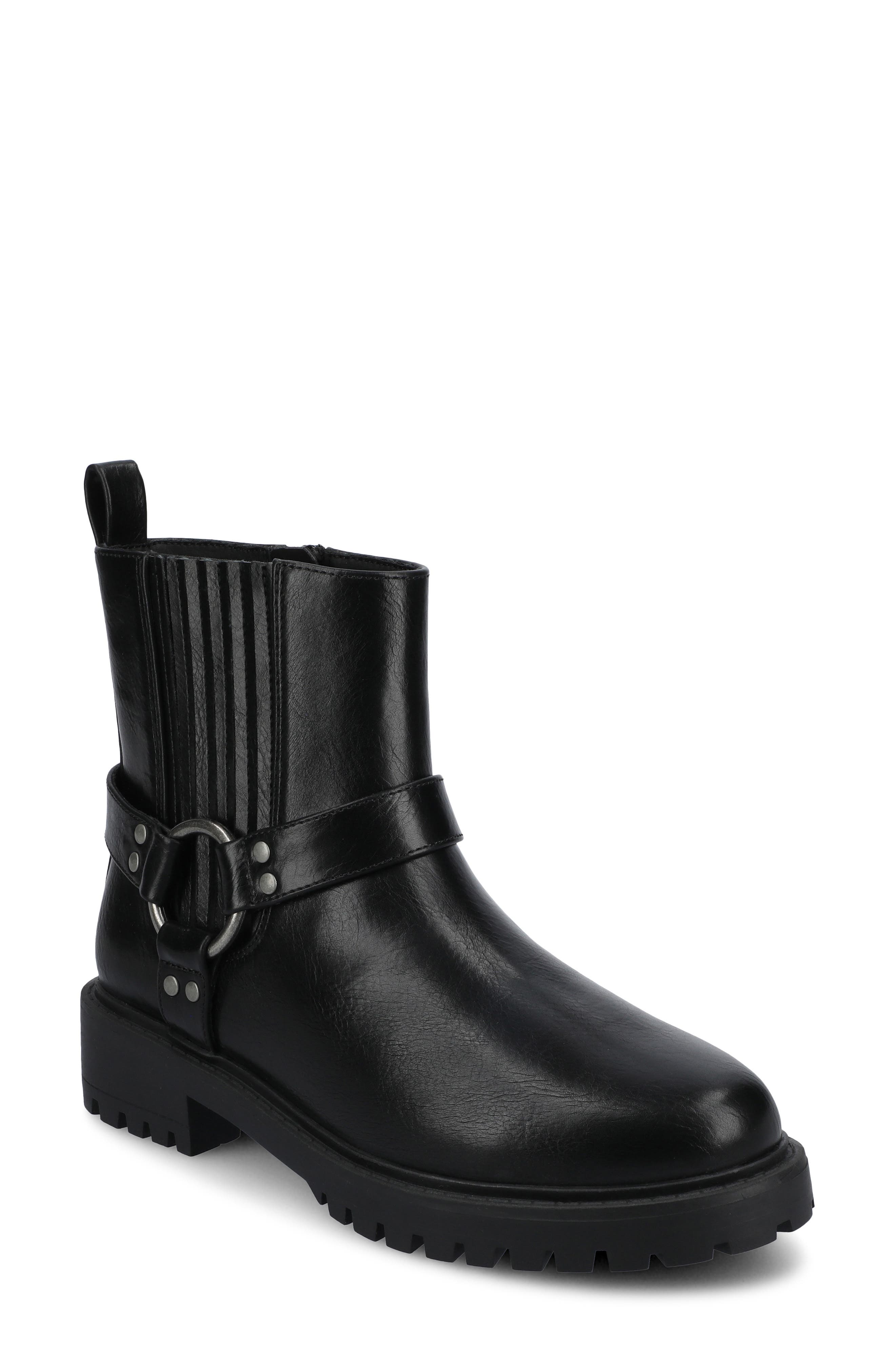 Journee Collection Kalistah Lug Sole Boot, Main, color, Black