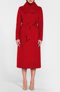 SENTALER Wide Collar Alpaca & Wool Wrap Coat