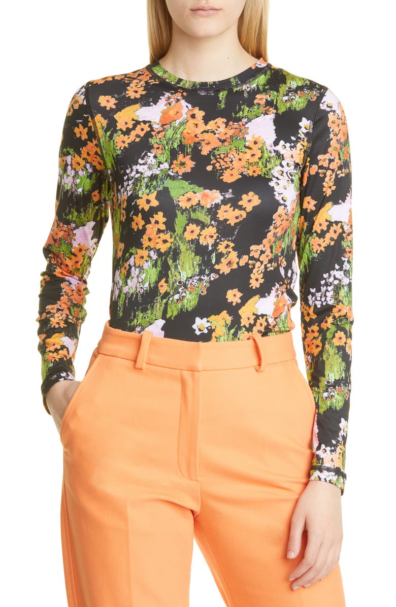 Stine Goya Juno Floral Print Long Sleeve Top, Main, color, 