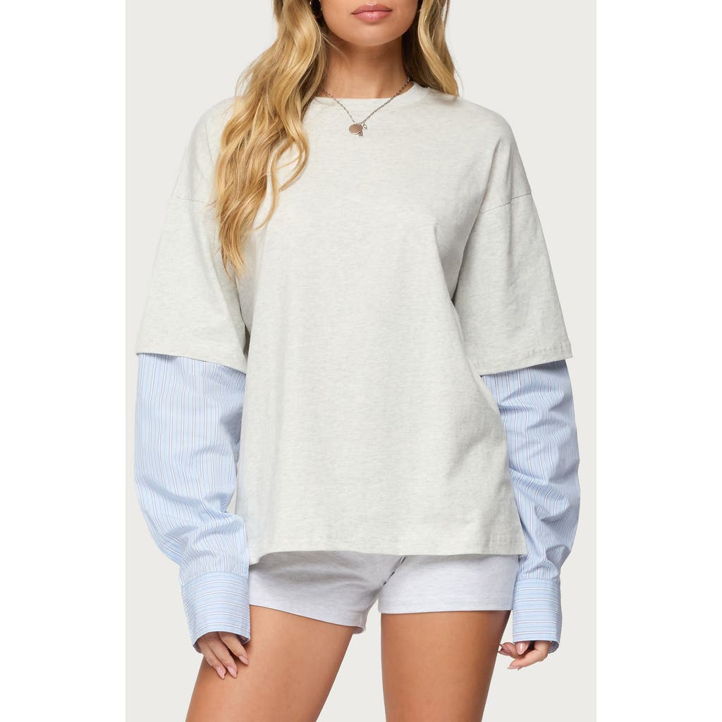 Edikted Tailor Oversize Layered Top In White