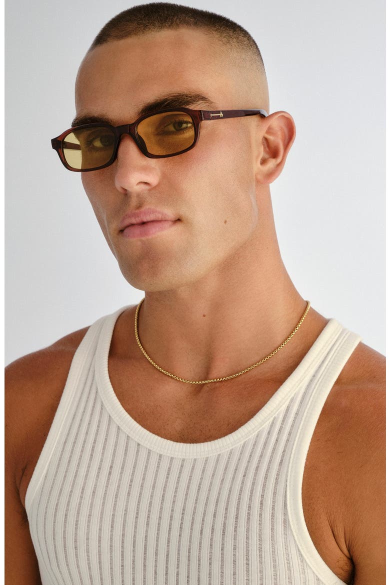 Kinetic 49mm Rectangular Sunglasses, Alternate, color, AUBURN / SAGE TINT