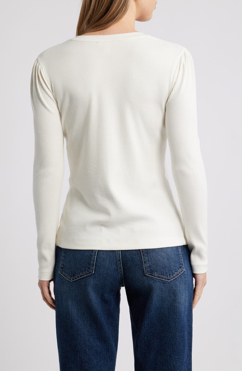 Caslon<sup>®</sup> Long Sleeve Rib T-Shirt, Alternate, color, Ivory Pristine