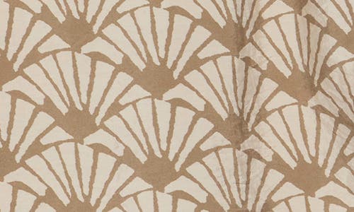 Pleione Crinkle Tie Shoulder Top In Taupe Seashell
