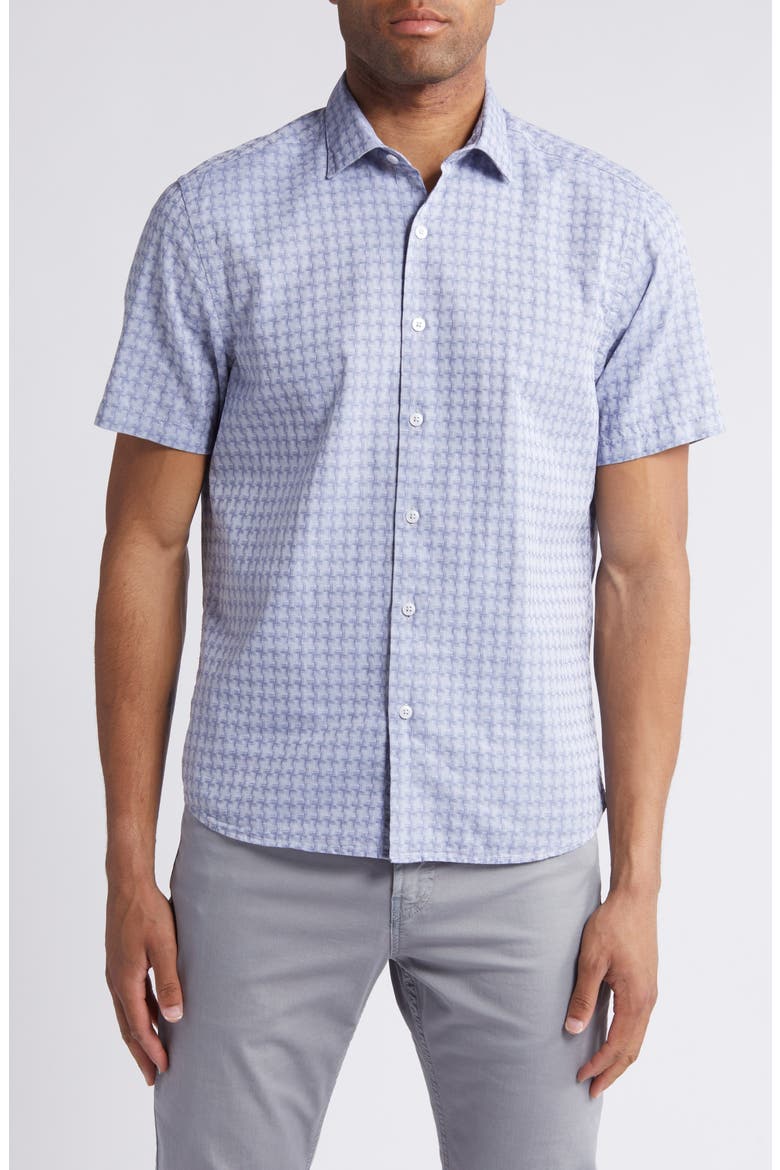 Dearborn Short Sleeve Button-Up Shirt, Main, color, BLUE