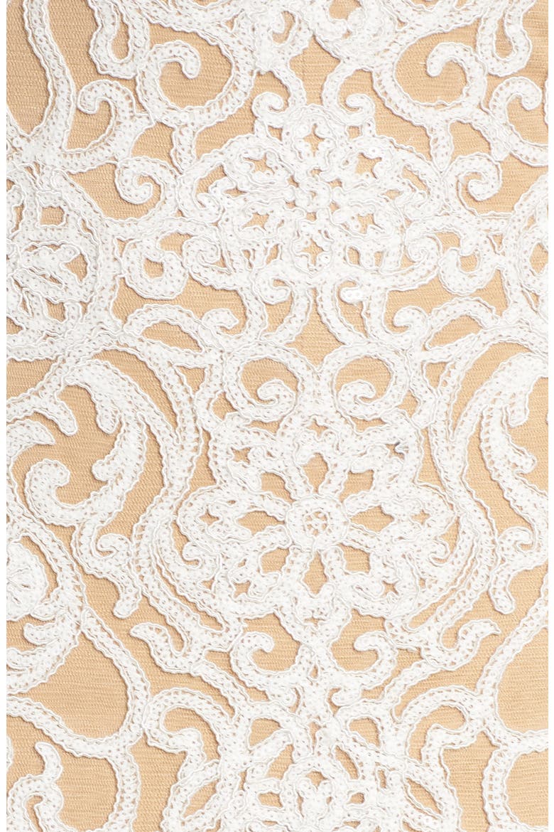 Halter Sequin Lace Column Wedding Dress, Alternate, color, IVORY/PETAL