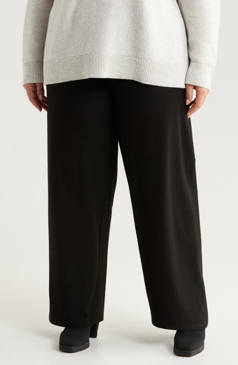 High Waist Wide Leg Pants (Plus)