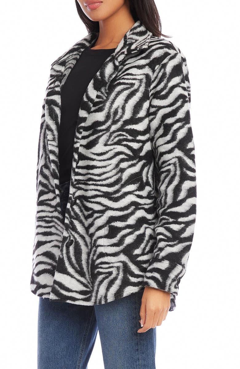 Karen Kane Zebra Print Shirt Jacket, Alternate, color, 