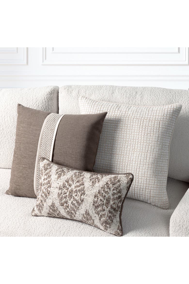 Forma Textured Boucle Indoor & Outdoor Woven Accent Pillow & Insert, Alternate, color, Travertine