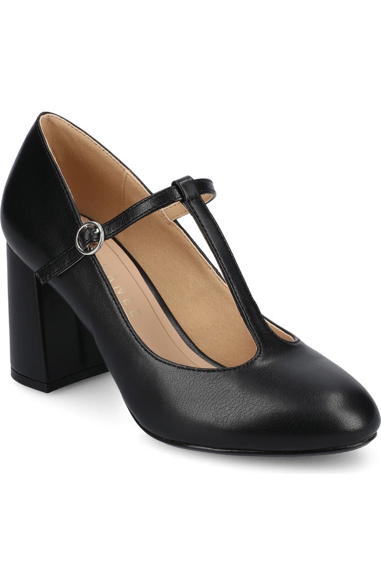Journee Collection Talani T-Strap Pump, Main, color, Black