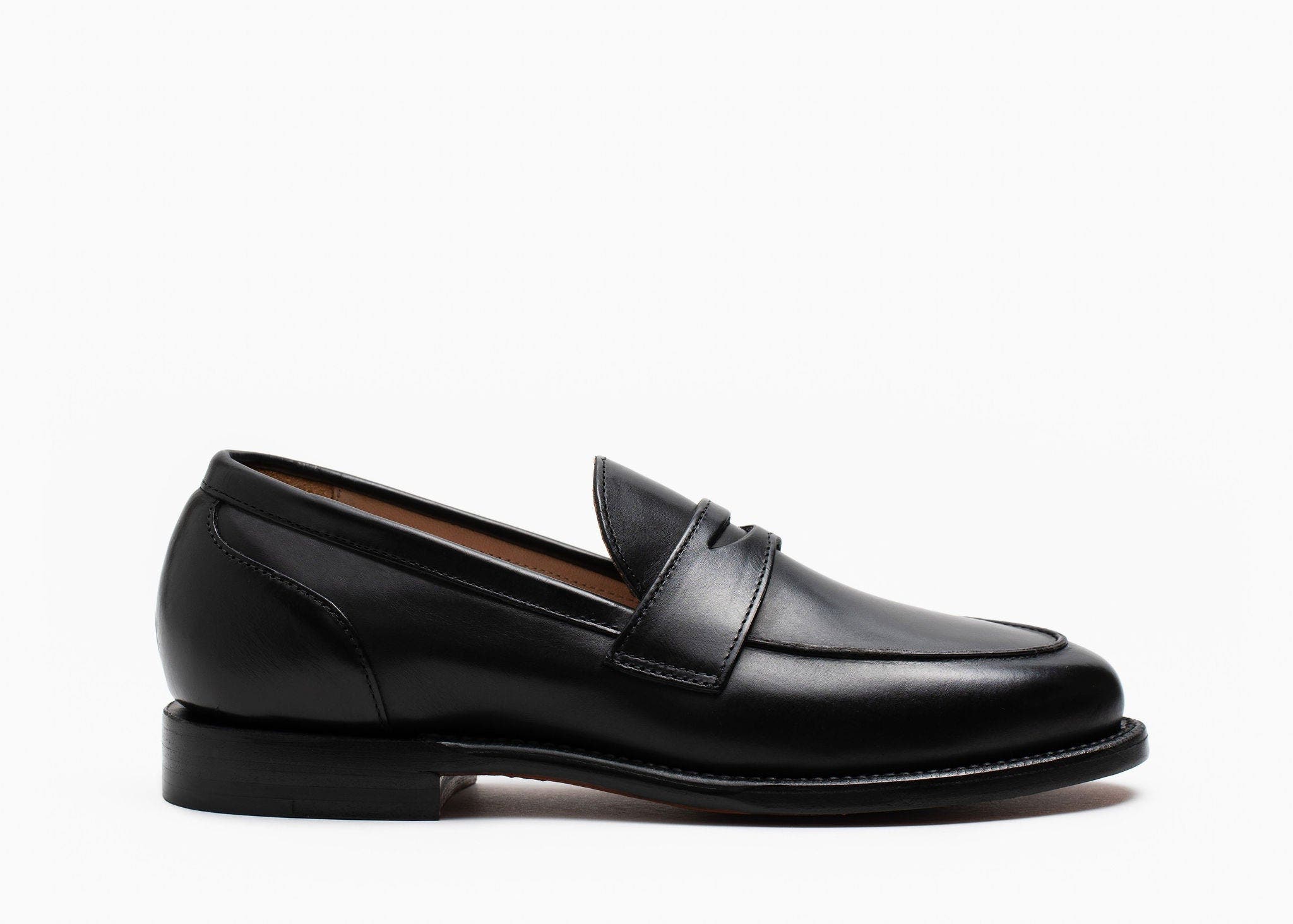 Grant Stone Traveler Penny, Main, color, Black Calf