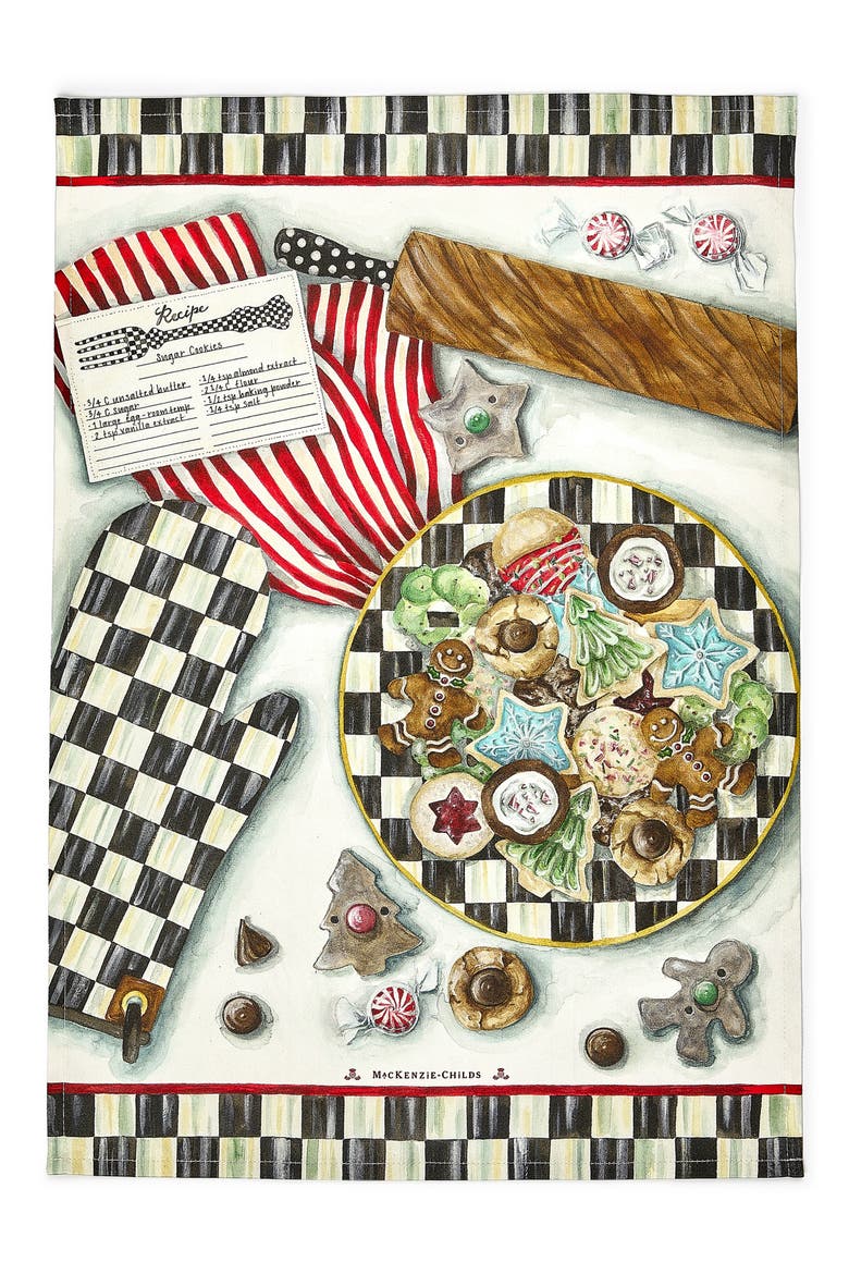 Christmas Cookie Recipe Dish Towel, Alternate, color, MULTI
