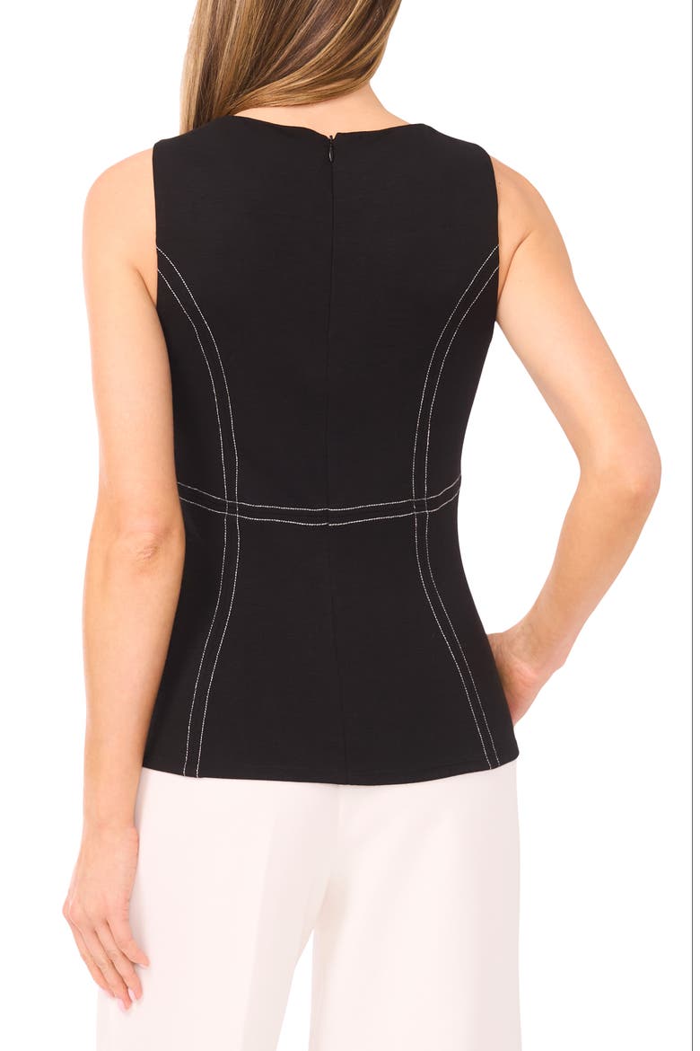 Jewel Neck Ponte Tank, Alternate, color, RICH BLACK
