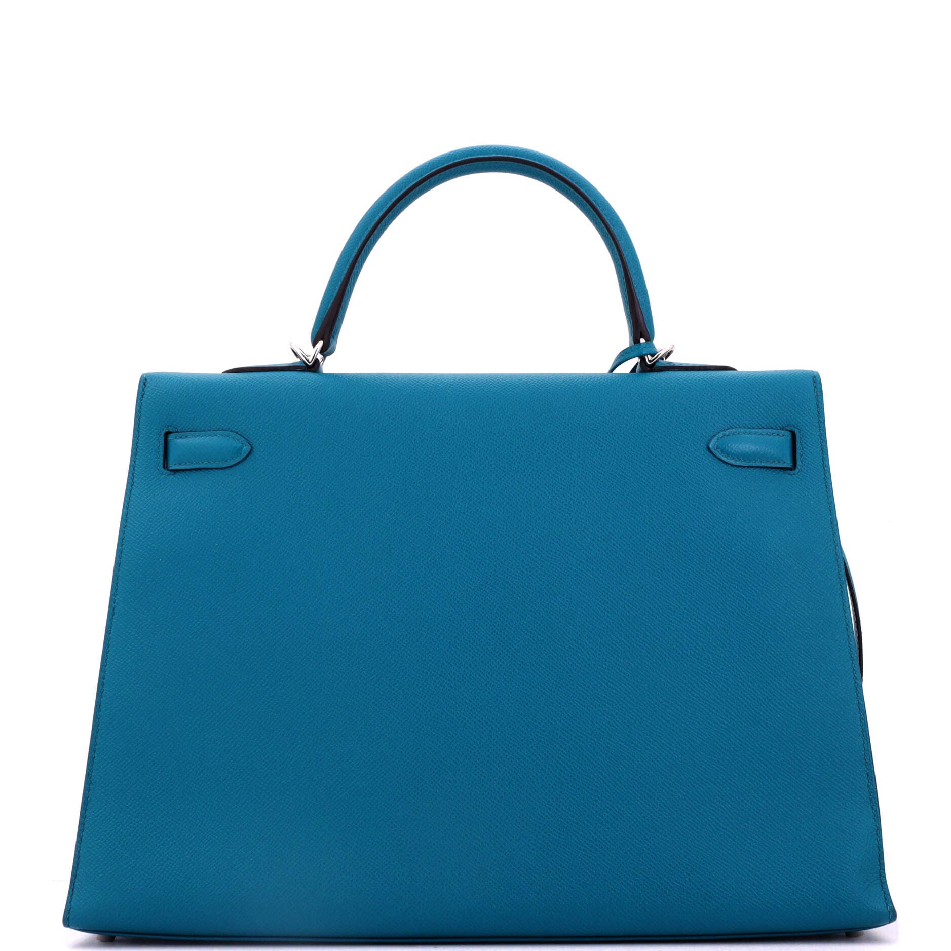 Pre-Owned Hermes Kelly Handbag Blue Epsom with Palladium Hardware 35, Alternate, color, Bleu Izmir
