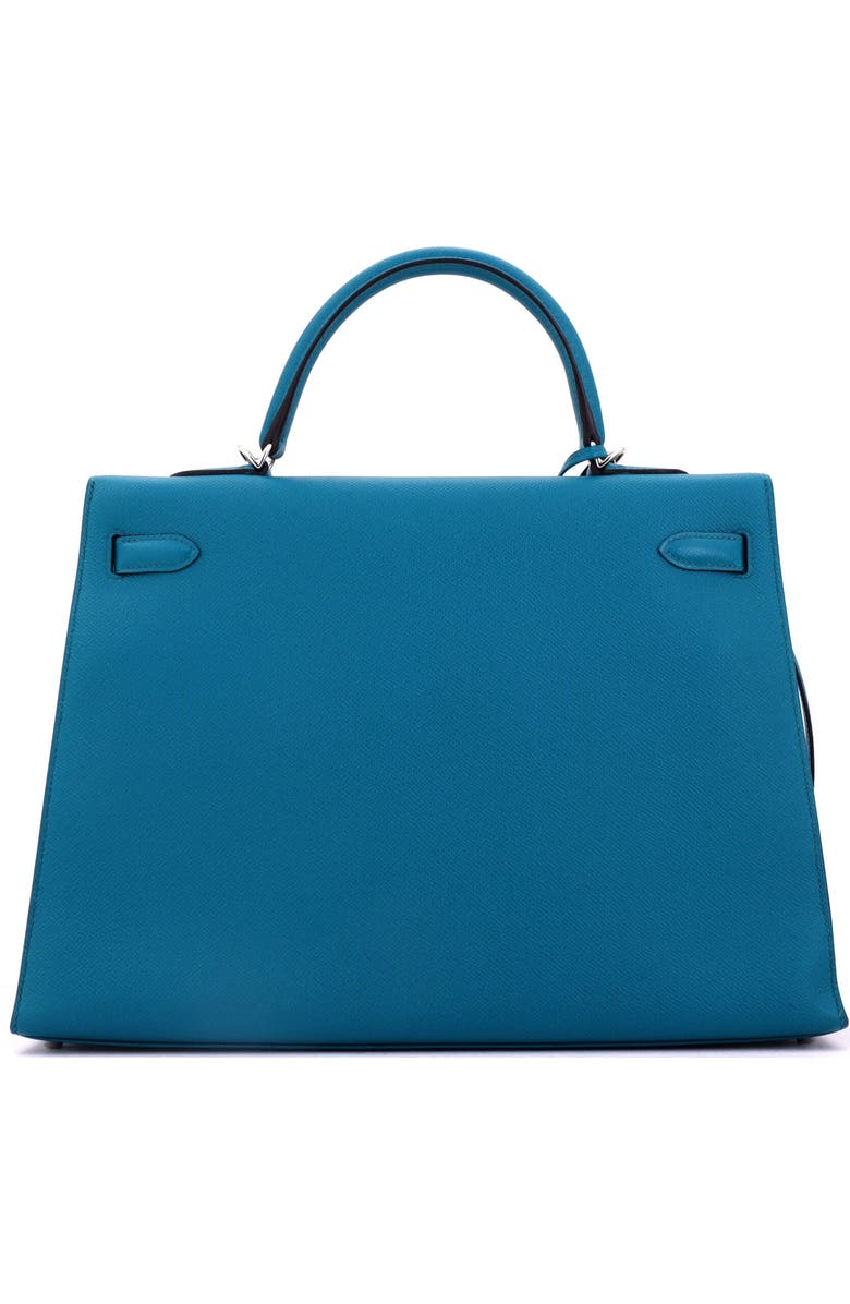 Pre-Owned Hermes Kelly Handbag Blue Epsom with Palladium Hardware 35, Alternate, color, Bleu Izmir