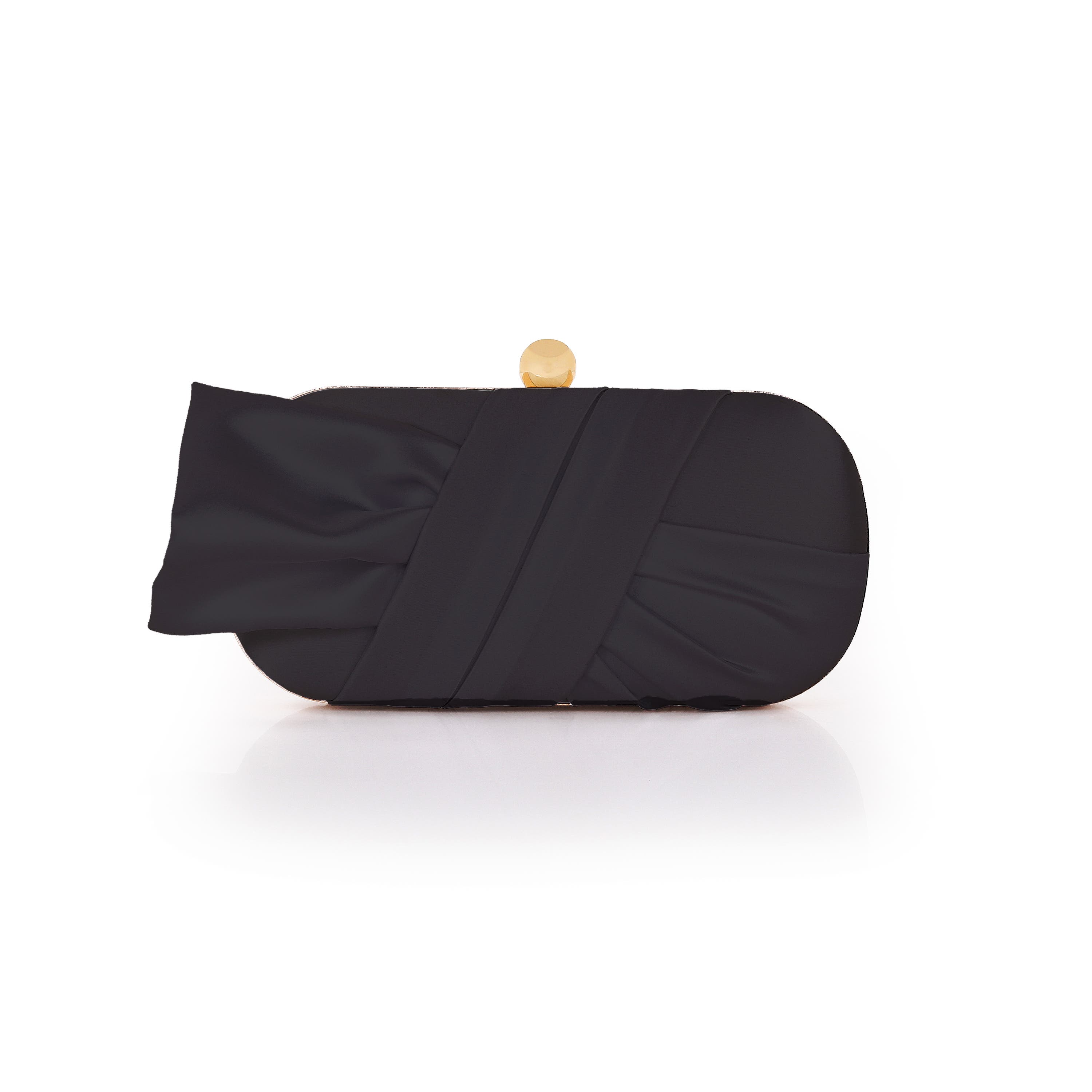 Margo Satin Tie Minaudiere, Main, color, Black
