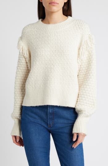 TREASURE & BOND TREASURE & BOND MIXED STITCH FRINGE SWEATER