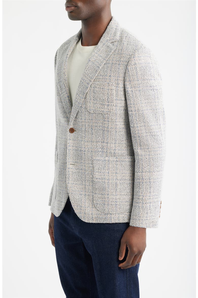 Henrik Trim Fit Knit Cotton Blend Tweed Sport Coat, Alternate, color, BEIGE VACA PLAID