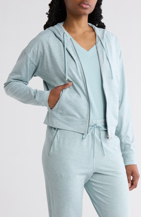 Space Dye Full Zip Crop Hoodie