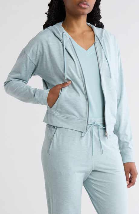 DKNY Space Dye Full Zip Crop Hoodie