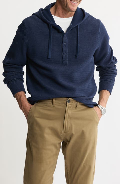 Textured Knit Hooded Pullover