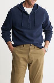 JACHS Textured Knit Hooded Pullover