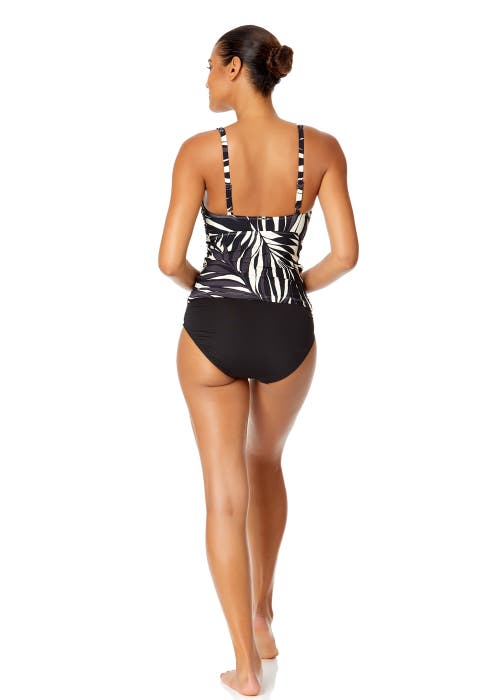 ANNE COLE TIGER DANCE RING FRONT TANKINI SWIM TOP