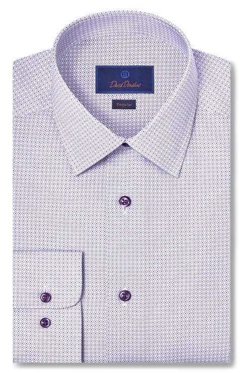 Regular Fit Geometric Cotton Dress Shirt