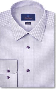 David Donahue Regular Fit Geometric Cotton Dress Shirt