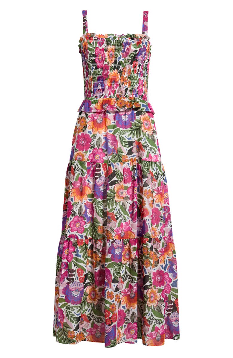 SUGARLIPS Rendal Floral Smock Midi Sundress, Main, color, Floral-Multi