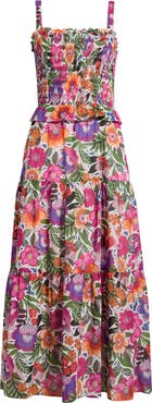 SUGARLIPS Rendal Floral Smock Midi Sundress