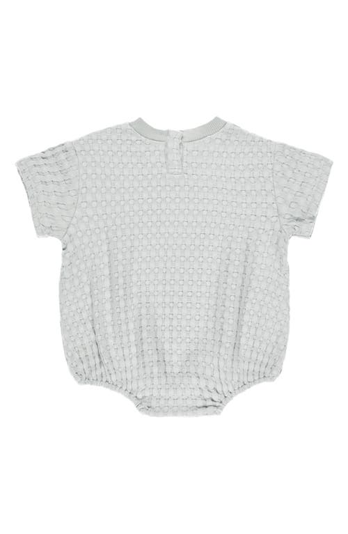 Quincy Mae Waffle Stitch Bubble Romper In Sky