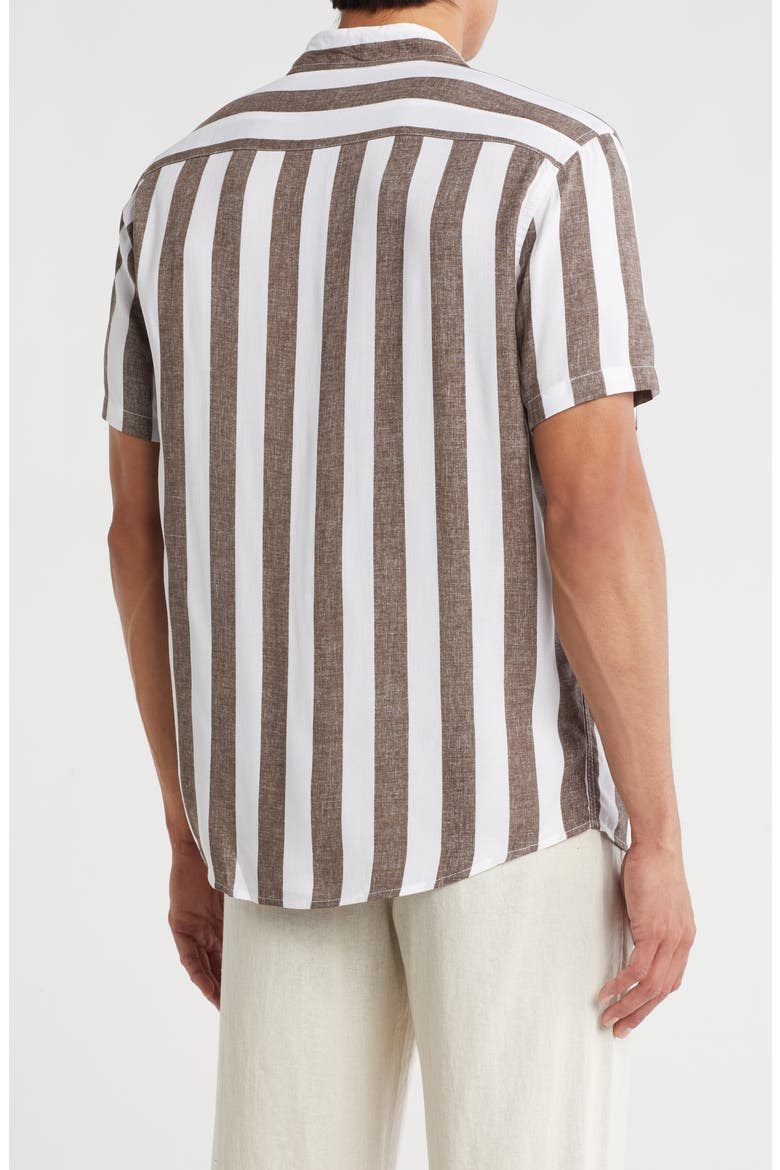 Short Sleeve Button-Up Shirt, Alternate, color, BROWN