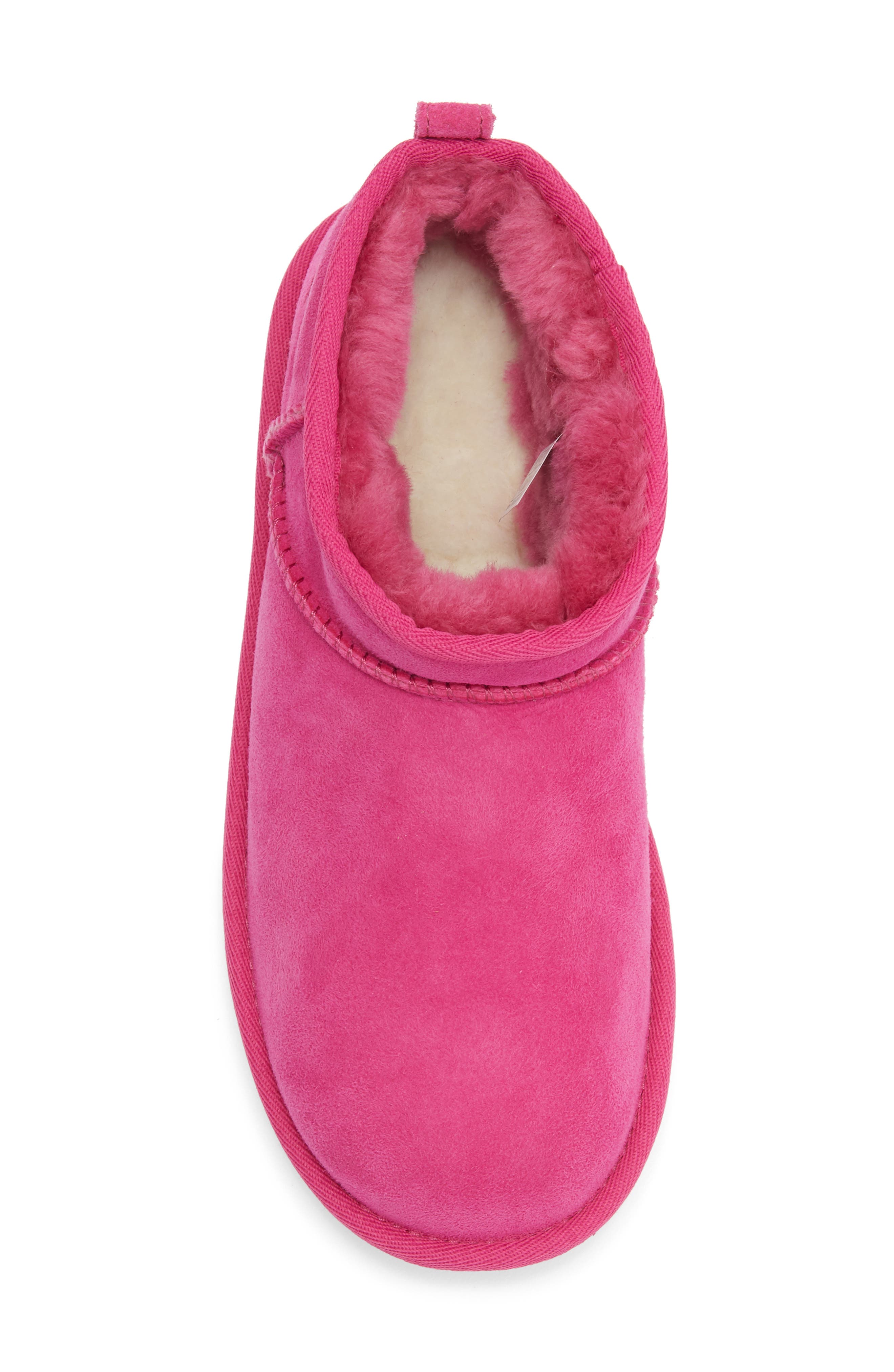 Kids' Classic Ultra Water Resistant Genuine Shearling Mini Boot, Alternate, color, DARK PEONY
